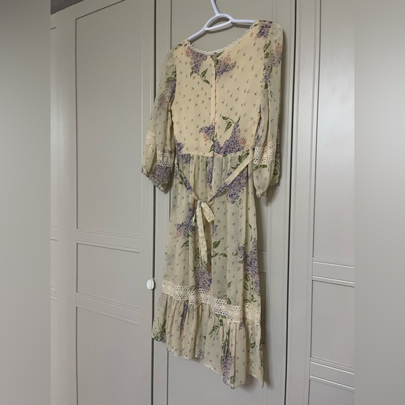 Stunning Vintage Union Made Prairie Boho Romantic Cottagecore Pantel Midi Dress - Picture 10 of 16